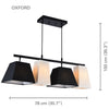 Xtricty - Pendant Light, 30.7 '' Width, From The Oxford Collection, Black and White - - Mounts For Less