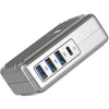 Zendure - Wall Charger with 4 USB Ports with US, UK and EU Travel Adapter, Silver - - Mounts For Less