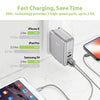 Zendure - Wall Charger with 4 USB Ports with US, UK and EU Travel Adapter, Silver - - Mounts For Less