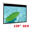 135" 16:9 Manual Projection Screen Soft PVC white - - Mounts For Less