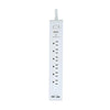 AMX PA-18 Power Bar Power Strip with Surge Protector, 6 Outlets 2 USB Ports 2.4A White - - Mounts For Less