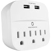 AMX PA-35 Surge Protectors 3 Outlet With 2 USB Ports 2.4A - - Mounts For Less