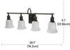Beldi 25318-W4 Hershey Vanity 4 Lights Orb Finish, 30.7'' X 9.1'', Brown - - Mounts For Less