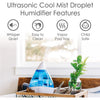 Crane - Ultrasonic Cool Mist Air Humidifier, 360 Degree Rotating Nozzle, Blue - - Mounts For Less