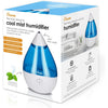 Crane - Ultrasonic Cool Mist Air Humidifier, 360 Degree Rotating Nozzle, Blue - - Mounts For Less