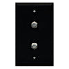 Dual Coaxial F-Type Wallplate Black - - Mounts For Less