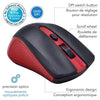 Elink CM500 - Wired Optical Wheel Mouse, 3 Buttons, 1200 dpi, Red and Black - - Mounts For Less