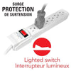 Elink EL-878 - 6 Outlet Power Bar with Surge Protector, 6 Feet, White - - Mounts For Less