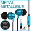 Escape Platinum EHP253 Hands-free Metal Earphones with Microphone Blue - - Mounts For Less