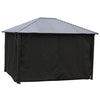 F. Corriveau International - Curtain for Gazebo 10' x 12', Water resistant, Black - - Mounts For Less