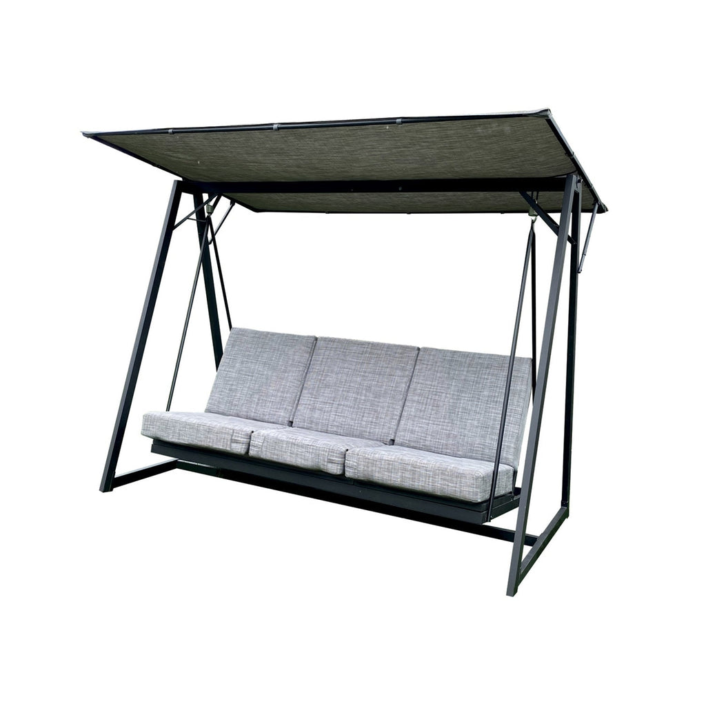 F. Corriveau International - Deluxe 3-Place Swing with Bal-Hammock Function, Steel Frame, Black - - Mounts For Less