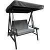 F. Corriveau International - Deluxe Swing with Cushions and Side Table, Steel Frame, Black - - Mounts For Less