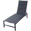 F. Corriveau International - Lounge Chair with Padded Backrest, Aluminum Frame, Black - - Mounts For Less