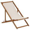 F. Corriveau International - Outdoor Deck Chair, Three Reclining Levels, Wooden Frame, Ivory - - Mounts For Less