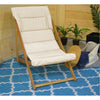 F. Corriveau International - Outdoor Deck Chair, Three Reclining Levels, Wooden Frame, Ivory - - Mounts For Less