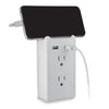 GE 28686 Wall Tap Surge Protector 2 Outlets, 2 USB Ports 450 Joules White - - Mounts For Less