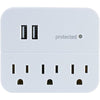 GE 37156 3 Wall Sockets with 2 USB Ports White - - Mounts For Less