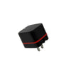 GlobalTone 2 Port USB Wall Charger 5V, 3.4A, Black and Red - - Mounts For Less