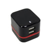 GlobalTone 2 Port USB Wall Charger 5V, 3.4A, Black and Red - - Mounts For Less
