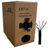 GlobalTone Bulk Ethernet Network Cable 23AWG Cat6 UTP CCA Black 1000 Ft - - Mounts For Less