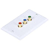 GlobalTone Component Wall Plate (3 female to female RCA coupler) White - - Mounts For Less