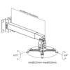 GlobalTone Projector Ceiling Mount Long Pole 25.6" Max 22 Lbs White - - Mounts For Less