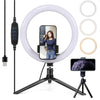 GlobalTone - Set of 2 Phone Mounts with 2 Tripods and 10 '' Ring of Light, Black - - Mounts For Less