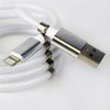 GlobalTone - USB-A to Lightning Cable with Magnetic Storage System, 2.4A, 1 Meter Length, White - - Mounts For Less