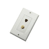 GlobalTone Wall Plate 1 Socket 6P6C and 1 Socket RG6, Gold Plated, Decora, White - - Mounts For Less