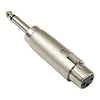GlobalTone XLR Female to 6.3mm (1/4'') Male Microphone Plug Adapter Silver - - Mounts For Less