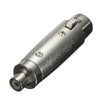 GlobalTone XLR Female to RCA Female 3 Pin Microphone Plug Adapter Silver - - Mounts For Less
