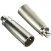 GlobalTone XLR Male to RCA Female 3 Pin Microphone Plug Adapter Silver - - Mounts For Less