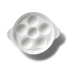 Gourmet - Set of 2 Porcelain Snail Dishes, 6.5" x 5.1" x 0.8", Oven Safe, White - - Mounts For Less