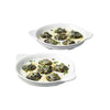 Gourmet - Set of 2 Porcelain Snail Dishes, 6.5" x 5.1" x 0.8", Oven Safe, White - - Mounts For Less