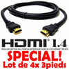 HDMI Cable v1.4 support 3D and Ethernet 1080p 3 feets (4 Pack) - - Mounts For Less