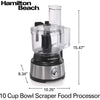 Hamilton Beach - Food Processor with Internal Spatula, 10 Cup Capacity, 450 Watt, Stainless Steel - - Mounts For Less