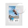Hauz FRM7548 - 4x6 White Curved Picture Frame Wood Texture - - Mounts For Less