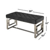 IFDC - Bench with Padded Seat and Chrome Leg, 39''x19''x19 '', Black Velor - - Mounts For Less