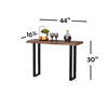 IFDC - Console or Sofa Table with Metal Leg, 44" x 16" x 30", Brown Wood Effect - - Mounts For Less