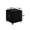 IFDC - Cubic Ottoman / Footstool with Storage with Chrome Legs, 16 '' x 16 '' x 19 '' Black Velor - - Mounts For Less