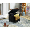 IFDC - Cubic Ottoman / Footstool with Storage with Chrome Legs, 16 '' x 16 '' x 19 '' Black Velor - - Mounts For Less