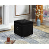 IFDC - Cubic Ottoman / Footstool with Storage with Chrome Legs, 16 '' x 16 '' x 19 '' Black Velor - - Mounts For Less