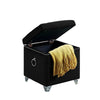 IFDC - Cubic Ottoman / Footstool with Storage with Chrome Legs, 16 '' x 16 '' x 19 '' Black Velor - - Mounts For Less