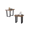 IFDC - Set of 1 Coffee Table and 2 Side Tables, Metal Legs, Brown Wood Pattern - - Mounts For Less