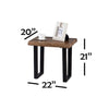 IFDC - Set of 1 Coffee Table and 2 Side Tables, Metal Legs, Brown Wood Pattern - - Mounts For Less