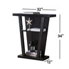 IFDC - Side Table / Entrance Console, 32" x 34" x 12", Espresso Wood Pattern - - Mounts For Less