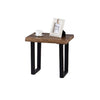 IFDC - Side Table with Metal Leg, 22" x 20" x 21", Brown Wood Effect - - Mounts For Less
