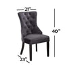 IFDC - Velvet Dining Chairs, 21 '' x 23 '' x 40 '', Set of 2, Gray - - Mounts For Less