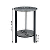 ITY International - 2 Tier Round Side Table, 15.75" x 23.6", Cement Gray - - Mounts For Less