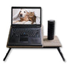 ITY International - Adjustable Folding Bed Tray, Taupe Gray Wood Pattern - - Mounts For Less